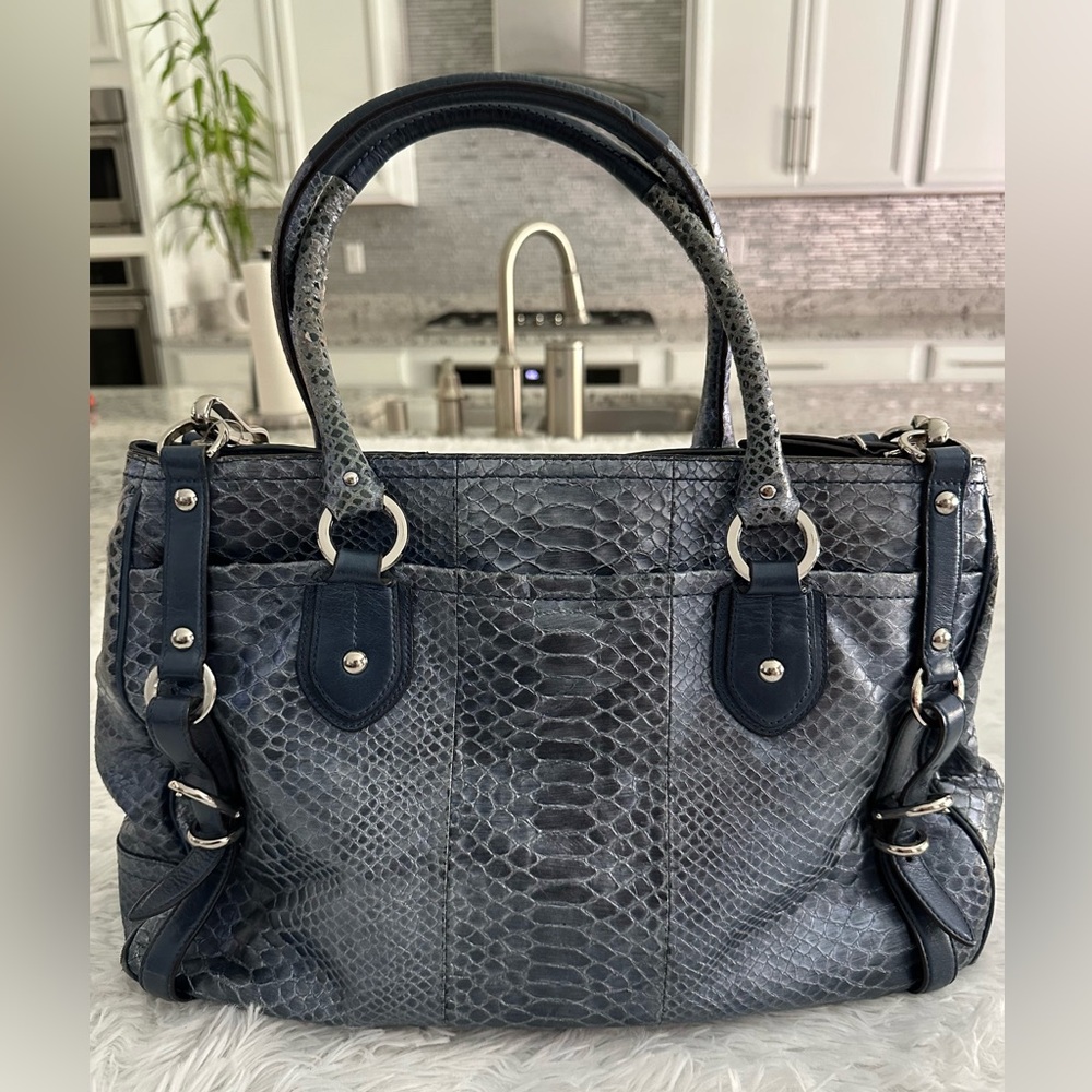 Coach 17551 Exotic Embossed Python Leather Sierra Carryall Bag Handbag Rare HTF - Picture 3 of 13